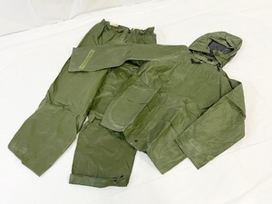 【米軍放出品】☆未使用品 レインウエア上下セット Mサイズ レインパーカー レインパンツ カッパ 雨具 キャンプ アウトドア (80) ☆CK10I