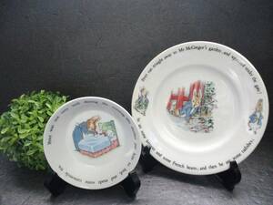 ☆1000スタ☆【人気】ウェッジウッド WEDGWOOD ピーターラビット プレート ２枚セット イギリス製 英国製 ケーキ皿 小鉢 ブランド食器