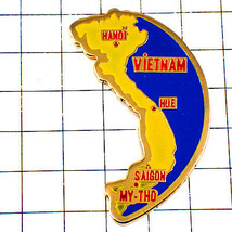 ピンバッジ・ベトナムの地図型ヴィエトナム都市サイゴンやハノイやフエやミトーの名前◆フランス限定ピンズ_画像1