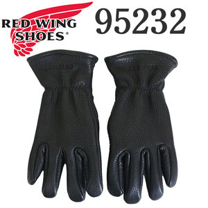 REDWING (レッドウィング) 95232 Leather Gloves レザーグローブ Lined Black Buckskin 裏地付 ブラック 鹿革 S