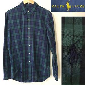 美品 POLO RALPH LAUREN ブラックウォッチ オックスフォード BDシャツ 長袖 チェック柄 Oxford Shirt ポケット ポニー刺繍 Black watch