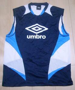 美品★UMBRO(アンブロ）☆ジュニア☆UBS7233J☆DRYノースリーブTシャツ☆ネイビー/白☆サイズ160（身長155-165，胸囲76-84，胴囲62-70）