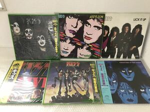 ■KISS LPレコード 地獄からの使者/地獄の軍団/暗黒の神話/LICK IT UP/ASYLUM/キッス・アライヴ 6枚 まとめて 帯付含む 当時物 現状品