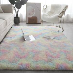  rug mat carpet soft .... fur mat .... rainbow color 160×200 486 R35