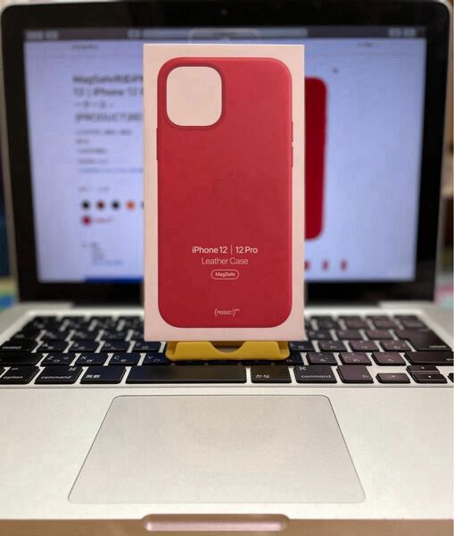 MagSafe対応/iPhone12/12Pro レザーケース/(PRODUCT)RED 純正品