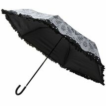 送料300円(税込)■om036■ジュエルレース バイ ブルーミング 晴雨兼用折りたたみ日傘 7700円相当【シンオク】_画像2