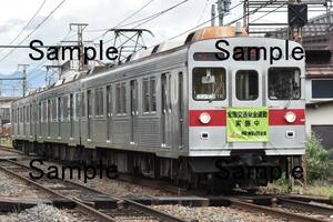 【鉄道写真】長野電鉄 8500系　T6編成　交通安全運動HM　＠本郷～善光寺下　L版　(商品番号信16)