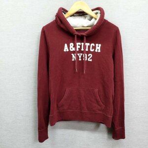 K102 Abercrombie & Fitch プルオーバー パーカー フーディー フロント ロゴ レディース えんじ サイズ M アバクロンビー＆フィッチ