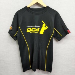 K156 phiten 半袖 Tシャツ M ブラック 阪神 タイガース 金本知憲 904試合連続 記念 グッズ プロ 野球 NPB クルーネック ファイテン