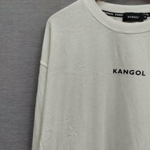 K151 KANGOL 長袖 カットソー ロンT XL ホワイト フロント バック アーム ロゴ プリント メンズ クルーネック オールシーズン カンゴール_画像2