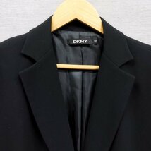 K237 DKNY テーラード ジャケット 12 ブラック 1B 無地 シンプル オフィス カジュアル ディーケーエヌワイ ダナキャラン ニューヨーク_画像4