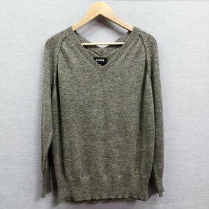 K308 ZUCCa V neck knitted M gray series acrylic fiber wool flax linen. Blend nep back design sweater ei net Zucca 