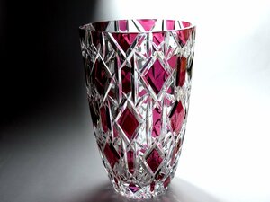 ■ボヘミアグラス　　フラワーベース　　クリスタル・大花瓶