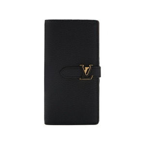 LOUIS VUITTON ルイヴィトン ヴェルティカル カプシーヌ 2つ折り長財布 トリヨンレザー ノワール（ゴールド金具）