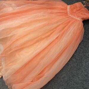 カラードレス ウエディングドレス ロングドレス チュール 衣装 オレンジ 花 レース