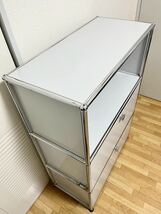 【高級家具】美品　USM Haller ハラーシステム　キャビネット　ライトグレー　３段　収納家具_画像5