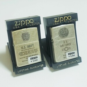 店舗展示品 未着火 ZIPPO ジッポー ライター U.S. NAVY 1997年製 U.S. AIR FORCE 1997年製 2点セット 動作未確認 喫煙具 現状品