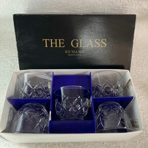 e78⑥80 未使用 冷茶グラスセット ザ グラス 5個 セット 東洋佐々木ガラス アイスティセット 日本製 グラス ガラス コップ 茶器 食器