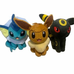 ぬいぐるみ ポケモン　ブラッキー、シャワーズ、イーブイ、3点セット ポケットモンスターサン&ムーン　ブイシリーズ