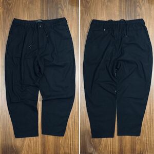 ZARA タック入りワイドテーパードパンツ BLACK Lサイズ メンズ ザラ パンツ ボトムス 太め ゴムウエスト サイズ調整可能