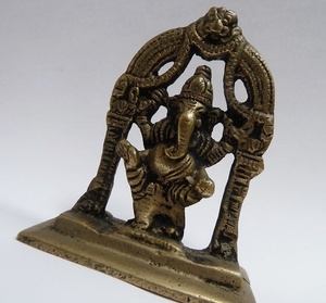 (☆BM)ガネーシャ インド 象 置物 オブジェ 真鍮製 神様 シヴァ エスニック オリエンタル 金属製 