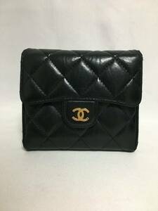 シャネル マトラッセ ラムスキン　コンパクトウォレット　 ココマーク 財布 CHANEL 