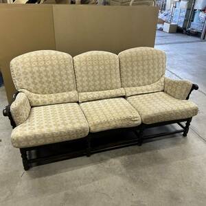 ☆ERCOL アーコール 3人掛け ソファ トリプルソファ 三人掛 インテリア 家具 ソファー 家財便Gランク発送(中古品/現状品/保管品)☆