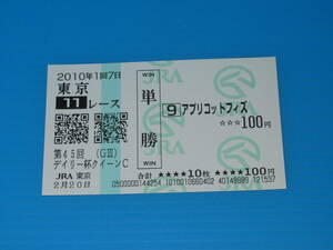 匿名送料無料 懐かしの単勝馬券 ☆アプリコットフィズ 第45回 クイーンC GⅢ 2010.2.20 蛯名正義 東京競馬場 即決！ウマ娘 アイドルホース