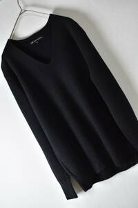 23区 近年モデル カシミヤ混Vウールニットセーター サイズ38 黒色