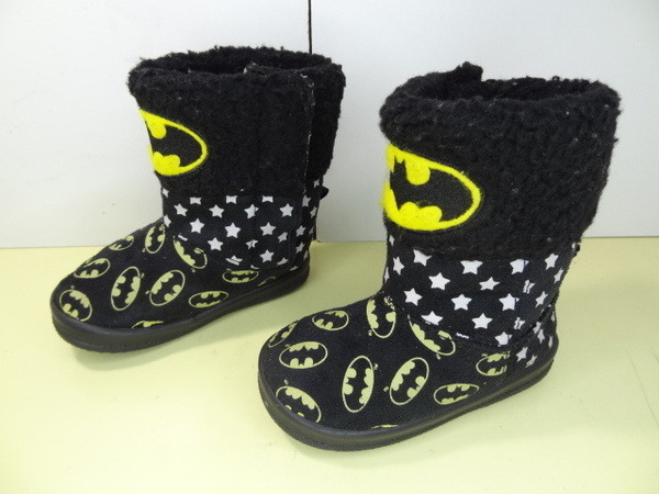 全国送料無料 バットマン BATMAN 子供靴ブーツキッズベビー男＆女の子 黒色 裏ボア付きブーツ 14cm
