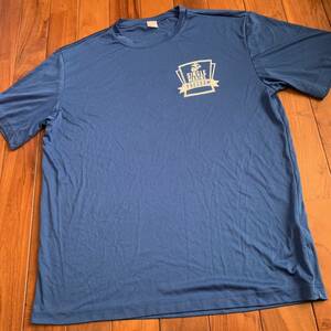 沖縄 米軍放出品 SINGLE MARINE Tシャツ トレーニング　ランニング　ブルー　LARGE (管理番号WX230)
