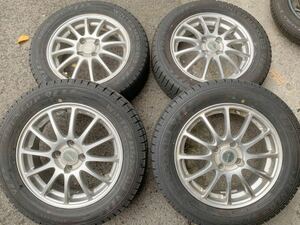 バリ山 スタッドレス アルミホイール 4本セット ダンロップ WINTER MAXX WM03 185/60R15 2022年 15×5J 