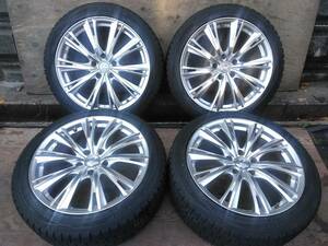 ⑲バリ山◆ホイールLEONIS ダンロップ ウィンターマックス 225/45R18 5穴 18×8J ＋42 PCD114.3 プリウスα/クラウン/ジューク等