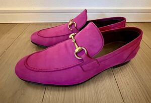 GUCCI made to order MTO horsebit loafer ホースビット ローファー 8 美品　ピンク made in Italy イタリア製