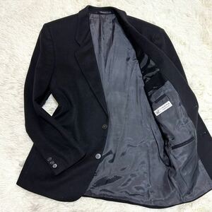 ★極上のカシミヤ★ ヒューゴボス HUGO BOSS テーラードジャケット カシミヤ100% ブラック XL LL 2B ビジネス 大きいサイズ X22