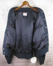 LFJ22749 Quigley キグリー COTTON HOOD VARSITY JACKET コットン フード ヴァーシティジャケット 22S-QGY5008 L 未使用 ネイビー_画像3