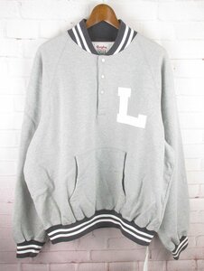 LFW22725 Quigley キグリー HALF SNAP VARSITY SWEAT ハーフスナップ スウェット 22S-QGY2001 L 未使用 グレー