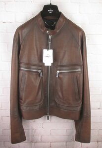 LFJ22979 Berluti ベルルッティ PATINA LEATHER BIKER レザー バイカージャケット R50 未使用 Ebano