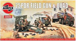 送料無料 Airfix 25PDR Field Gun & Quad エアフィックス A01305V プラモデル 組み立てキット