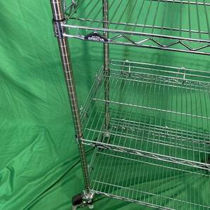 yw231109-002Z ERECTA メタルラック 落下防止バー付き 中古 高さ135×奥行45×横幅75㎝ ホームエレクター 4段 ラック 棚の画像5