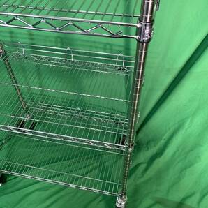 yw231109-002Z ERECTA メタルラック 落下防止バー付き 中古 高さ135×奥行45×横幅75㎝ ホームエレクター 4段 ラック 棚の画像4