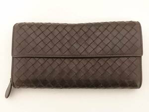 BOTTEGA VENETA ボッテガヴェネタ イントレチャート 150509 V0013 2040 長財布/約10×19×2.5cm/ダークブラウン/02AK111605