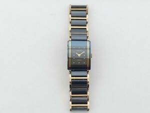 RADO ラドー ダイアスター 153.028.3 クォーツ腕時計/正規ベルト付き/スクエアフェイス/リストウォッチ/ブラック×ゴールド/04YZ112208