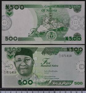 外国紙幣. ナイジェリア 2022年 未使用 500 ナイラ