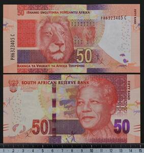 外国紙幣. 南アフリカ 2016年 未使用 50 ランド