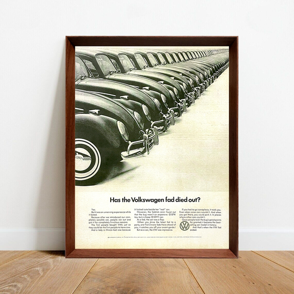 フォルクスワーゲン ビートル 広告 ポスター 1960年代 アメリカ ヴィンテージ 【額付】 #001