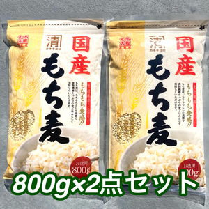 182【国産もち麦 800g×2袋】 カネキヨ印 西田精麦 食物繊維 満腹感 ダイエット