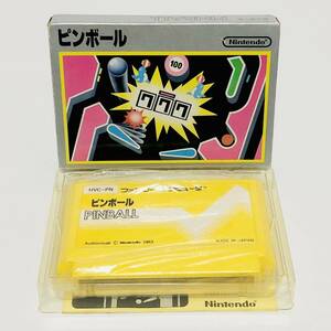 【送料無料】 ファミコン ピンボール 箱説付き 銀箱版 任天堂 レトロゲーム Nintendo Famicom Pinball CIB Silver Box