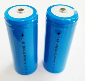 26650 リチウムイオン電池 3.7V 5000mAh 充電式 電池（2本セット）三ヶ月安心保証付き 送料無料 高品質商品 送料無料