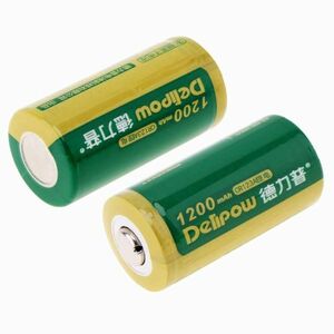 DELIPOW CR123A リチウム 充電式電池 2本 3V 1200mah lc 16340 充電式電池 高品質ブランド品「800-0116」送料無料